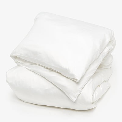 Duvet / Comforter Cover 100% Natural Cotton 210 TC Plain Percale - White