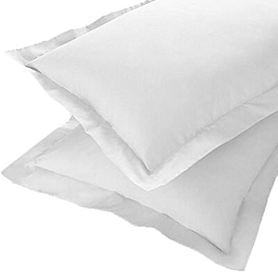 Pillow Cover Framed 100% Cotton 20S - 120 TC - Plain - White