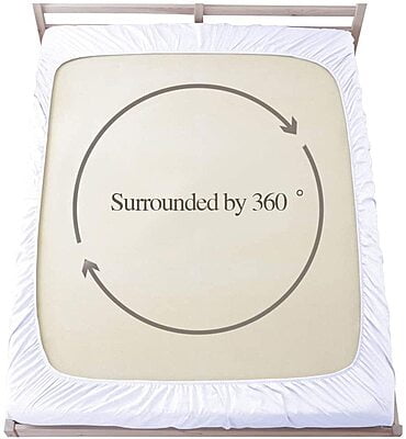 Fitted Bedsheet Glace Cotton 400 TC - Striped - White Fitted Bedsheet Glace Cotton 400 TC - Striped - White