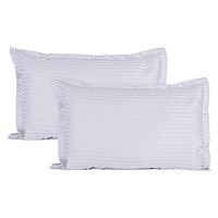 Framed Pillow Cover Glace Cotton 300 TC - Striped - White Framed Pillow Cover Glace Cotton 300 TC - Striped - White