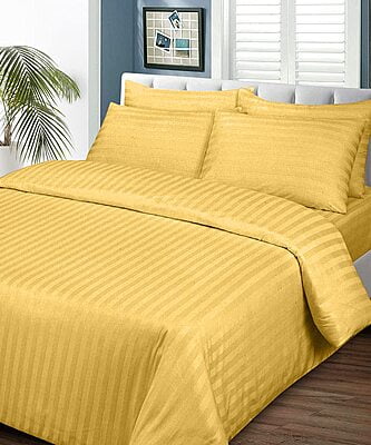 Duvet / Comforter Cover Glace Cotton 300 TC - Striped - Yellow Duvet / Comforter Cover Glace Cotton 300 TC - Striped - Yellow