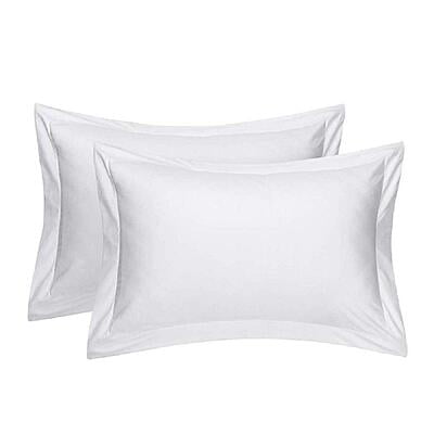 Pillow Cover Framed 100% Cotton 300 TC Percale - Plain - White